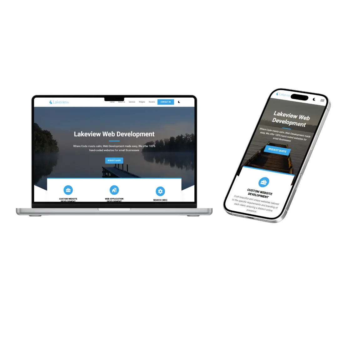 Mockup of what a site could look like on both laptop and mobile
